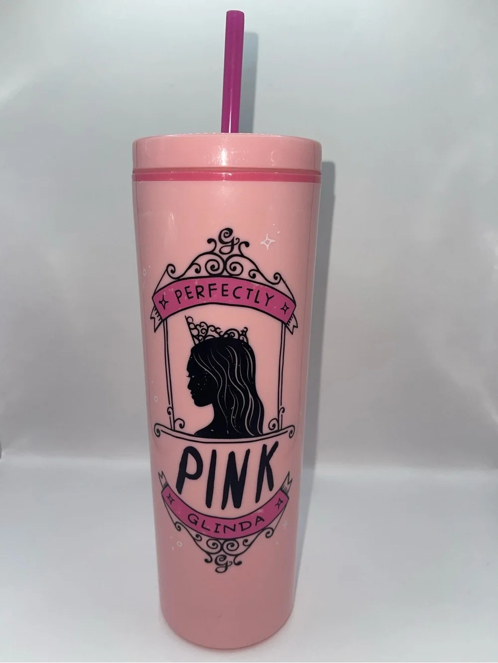 Perfectly Pink Glinda Tall Tumbler with Straw